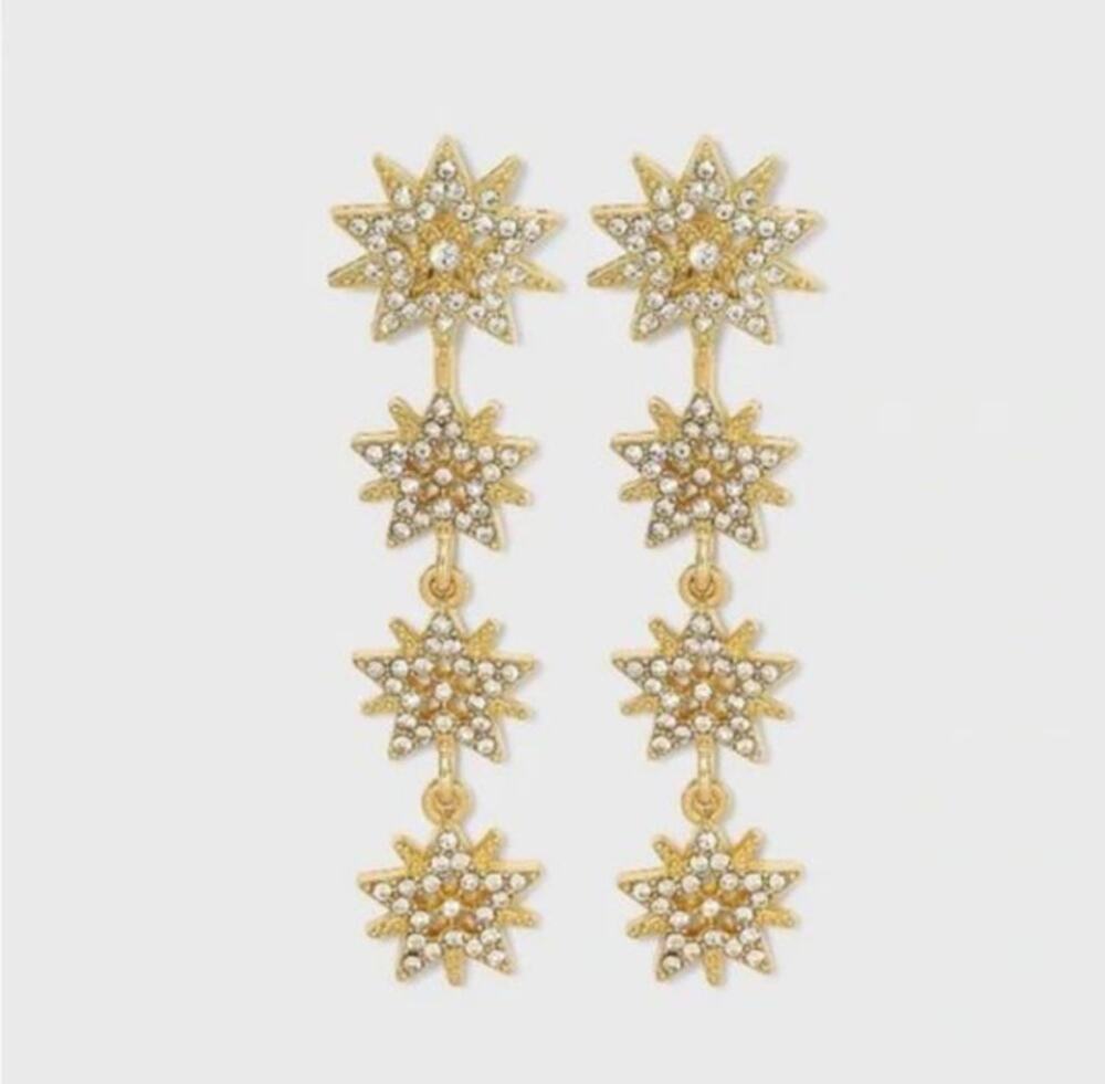 SUGARFIX by BaubleBar Gold Tone Star Dangle Earrings - OS